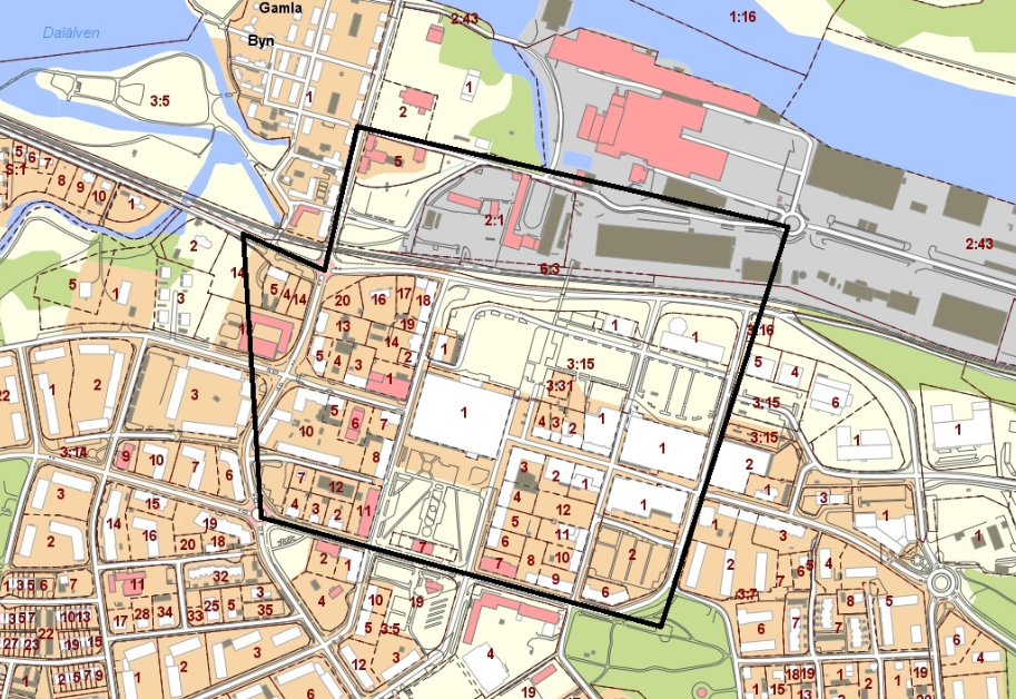 Kartbild över område i Avesta kommun
